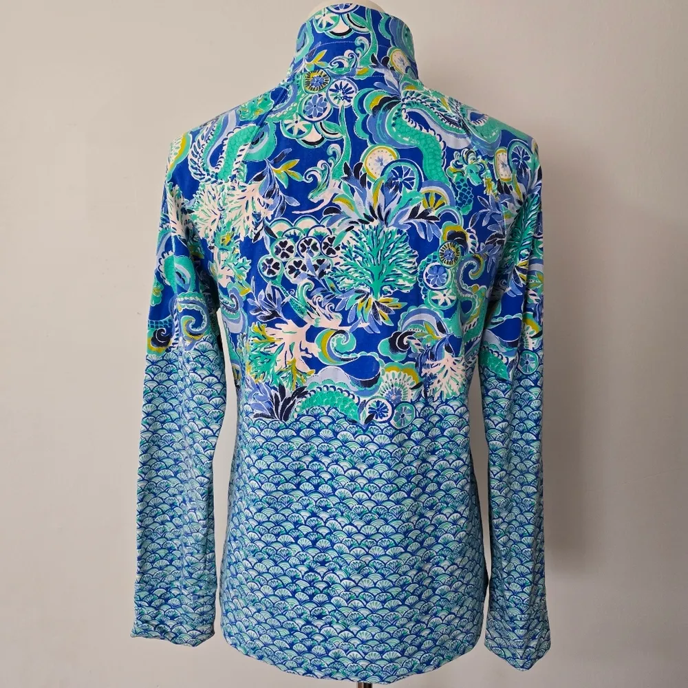 Lilly Pulitzer Blue Grotto Sirens & Spirit Skipper UPF 50 Pullover Size Small - Image 5
