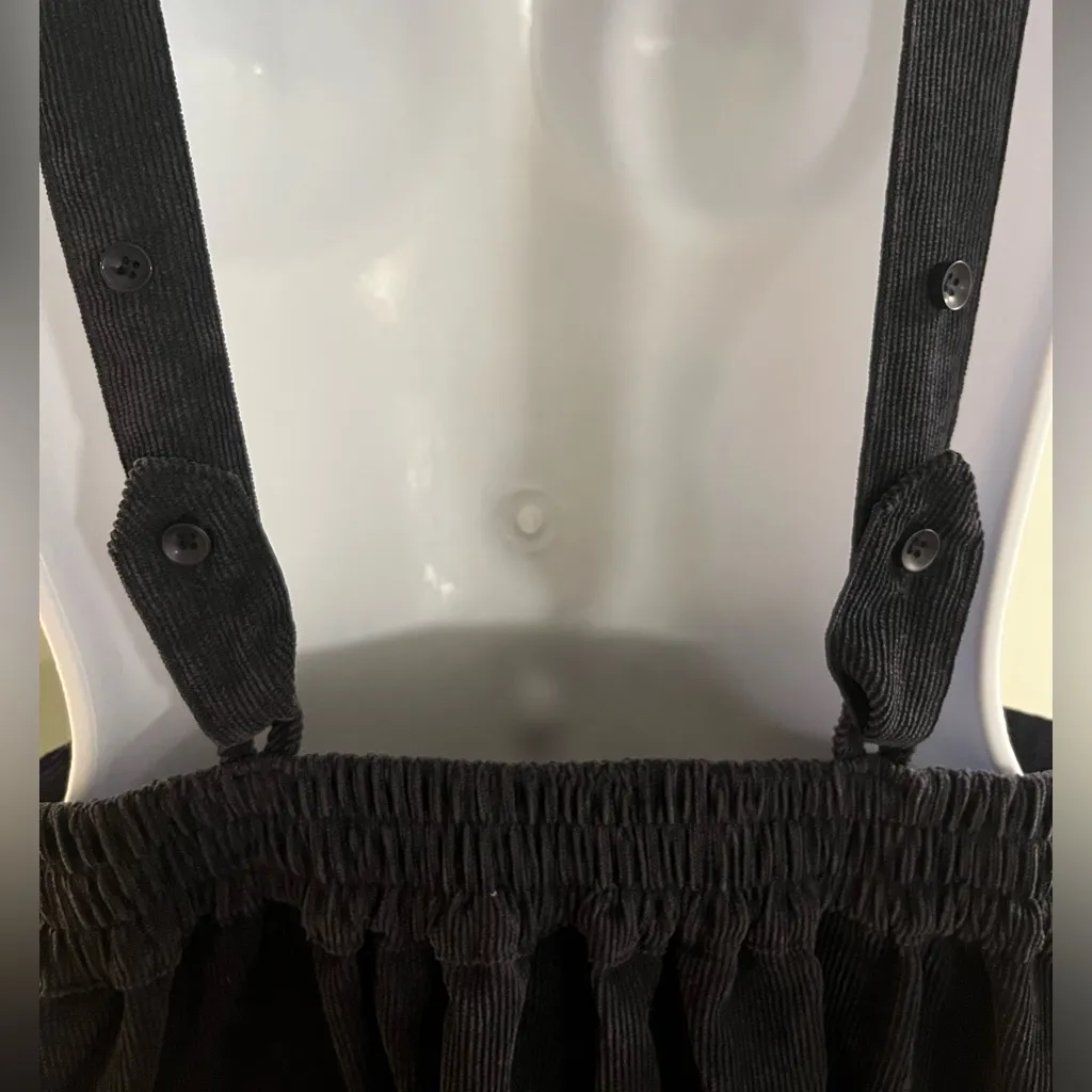 Skies Are Blue Navy Corduroy Suspender Dress - Image 5