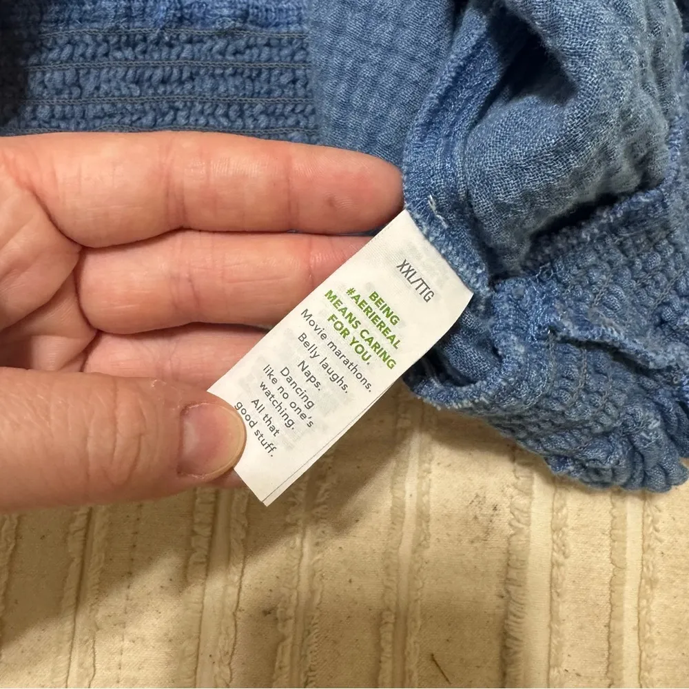 Aerie Pool To Party One Shoulder Gauze Cropped Blouse - Image 4