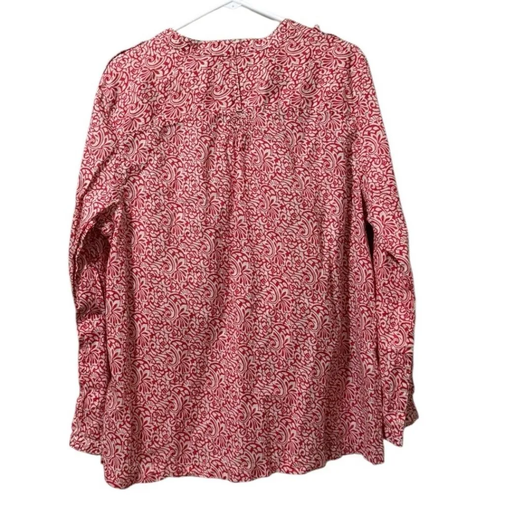 Eddie Bauer Floral‎ Long Sleeve Popover Tunic Shirt Women Size Plus 2X Buttons - Image 2