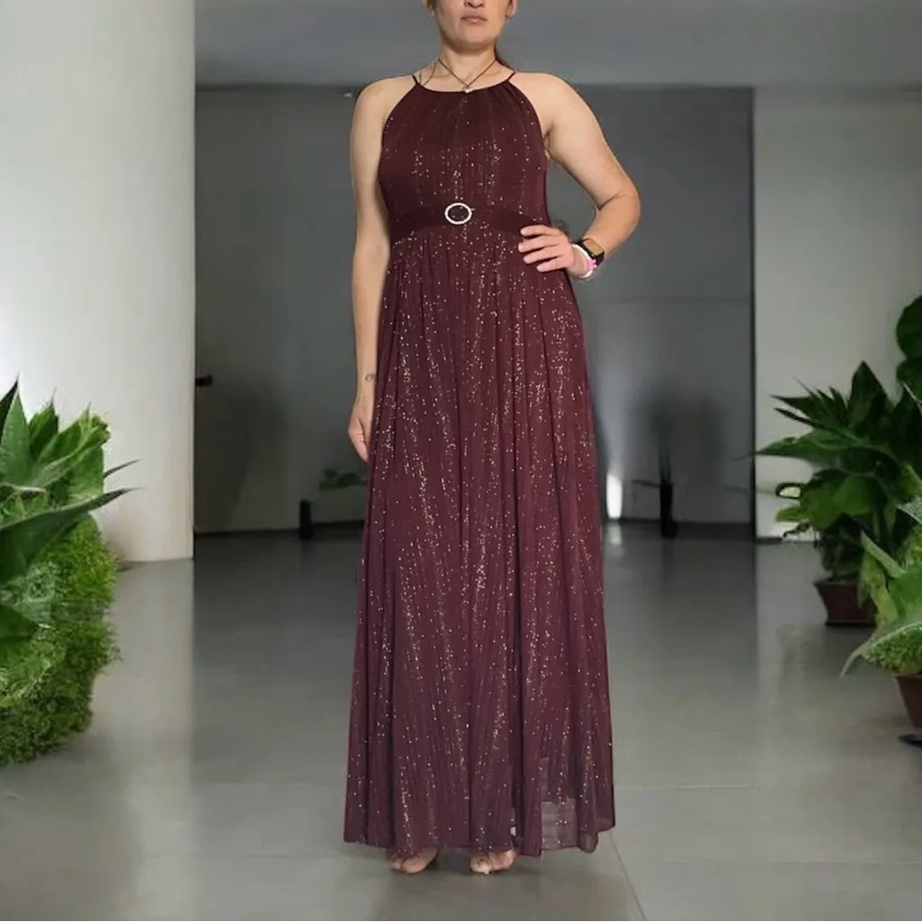 Glamorous Plum Maxi Dress Pink Size 6 - Image 3