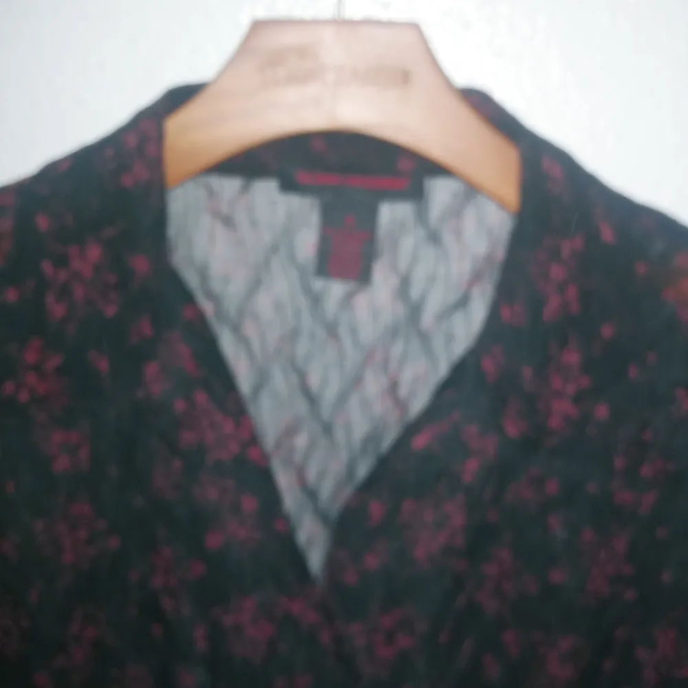 Gloria Vanderbilt 8 Boho Sexy Black Lace Collared Long Sleeved Button Down Top - Image 7