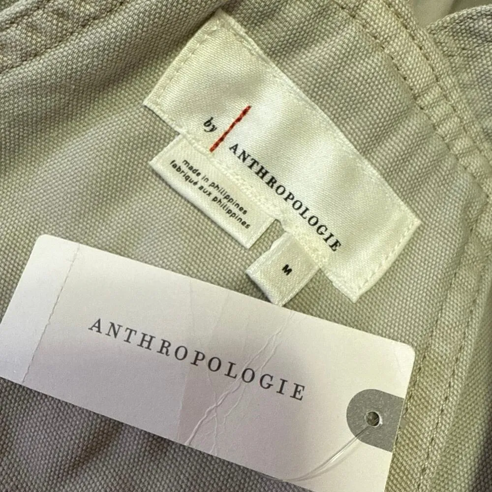 NEW Anthropologie Beige Sleeveless Baggy Wide Leg Palazzo Overall Jumpsuit Sz M - Image 6