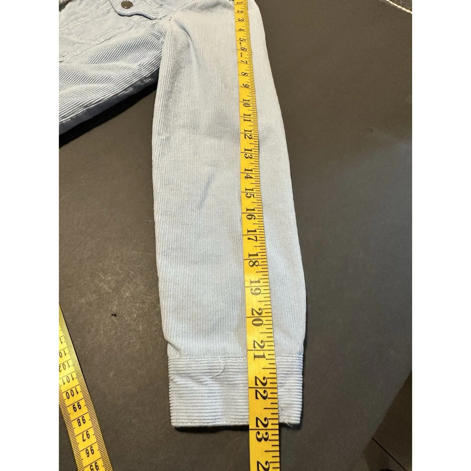 Empyre Light Blue Corduroy Sherpa Lined Jacket Size XS - Image 10