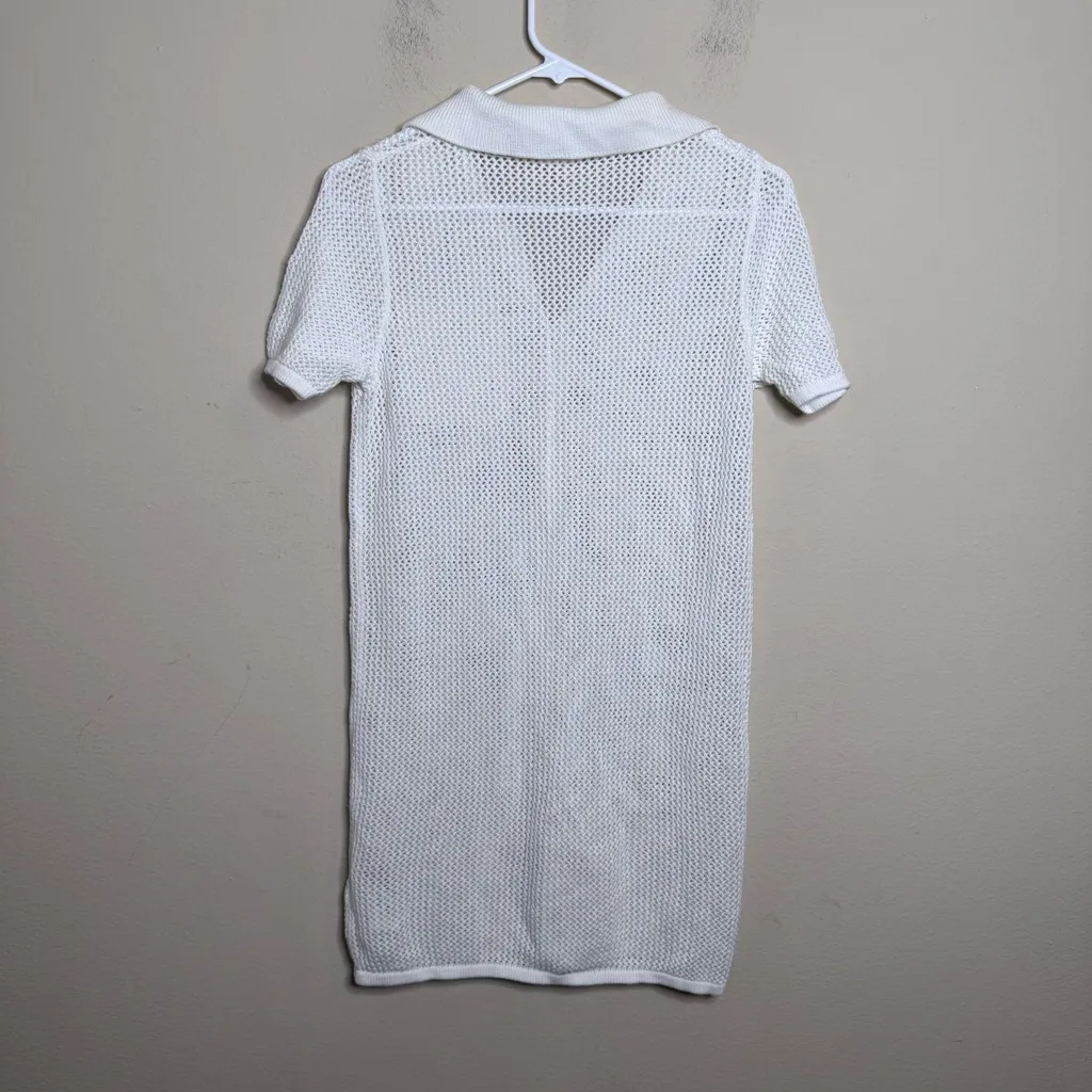 Haute Hippie Open Knit Collared Coverup Dress - Image 8