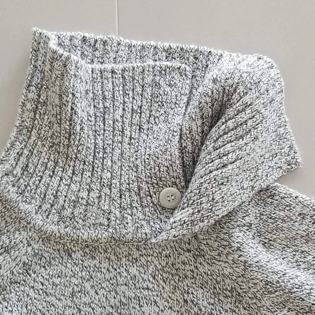 Gray  Knit Turtleneck Sweater - Image 3