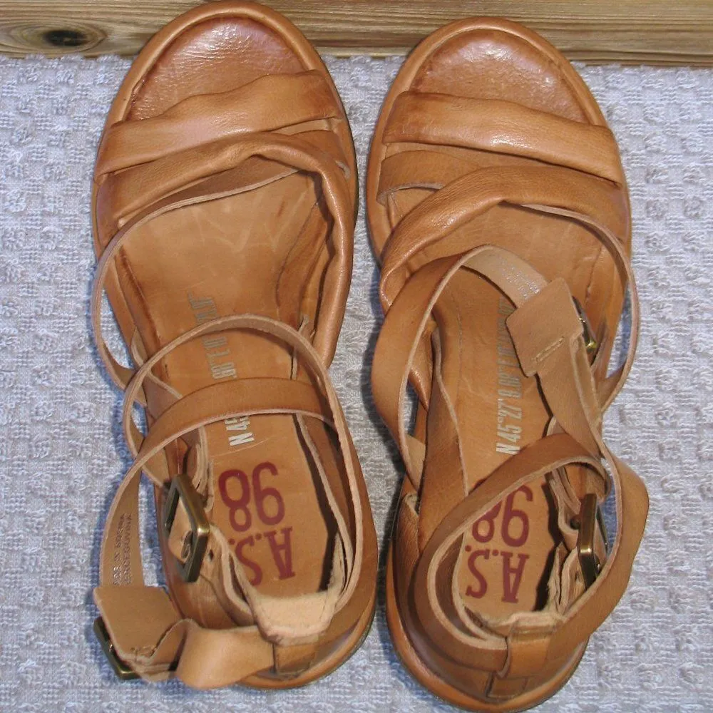 A.S.98 Lyndon Heeled Sandals Brown Size 7 - Image 3