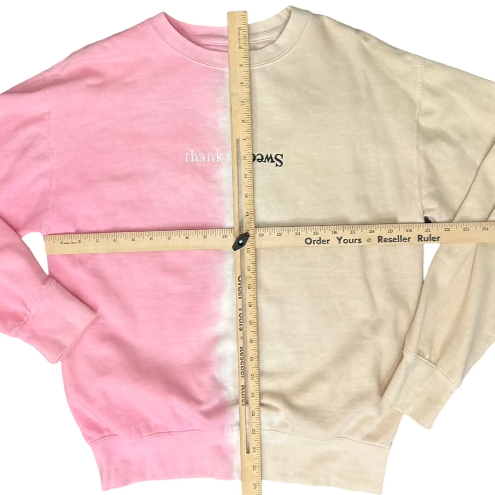Ariana Grande Sweetener Pink Tan World Tour Thank U Next Crew Sweatshirt size S - Image 3