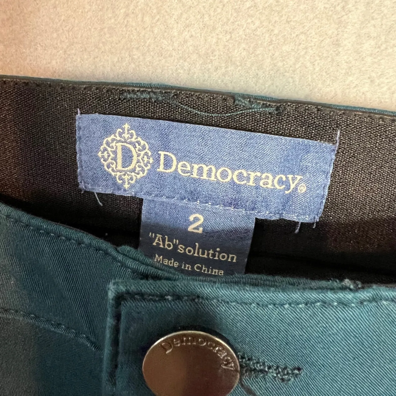 Democracy Itty Bitty Boot Jeans Size 2 Ab Solution High Rise Summer2 Teal NWT - Image 3