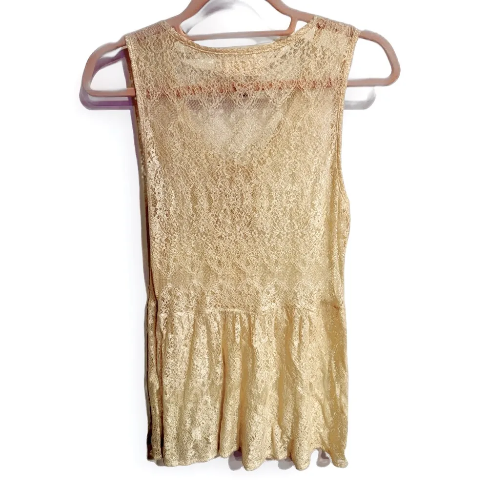 A’Reve, lace and bead embellished camisole, woman’s size medium Brown - Image 2