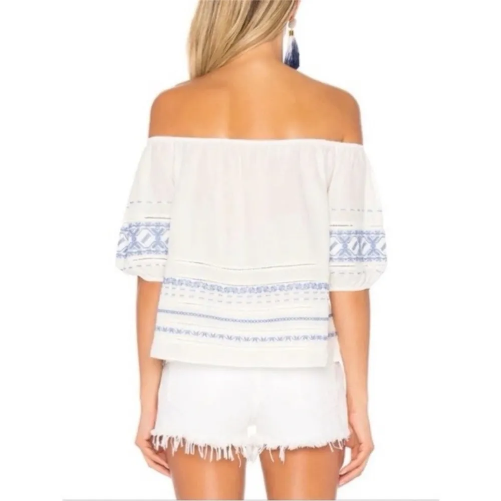 LoveShackFancy Frida Off-The-Shoulder Embroidered Top *small flaw see last pic - Image 3