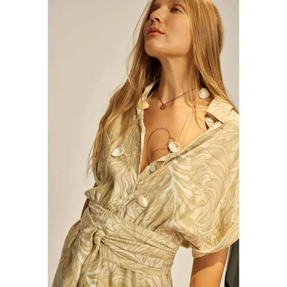 đź’•NATALIE MARTINđź’• Harper Maxi Dress ~ 100% Silk Jungle Print Agave Large L NWT - Image 10