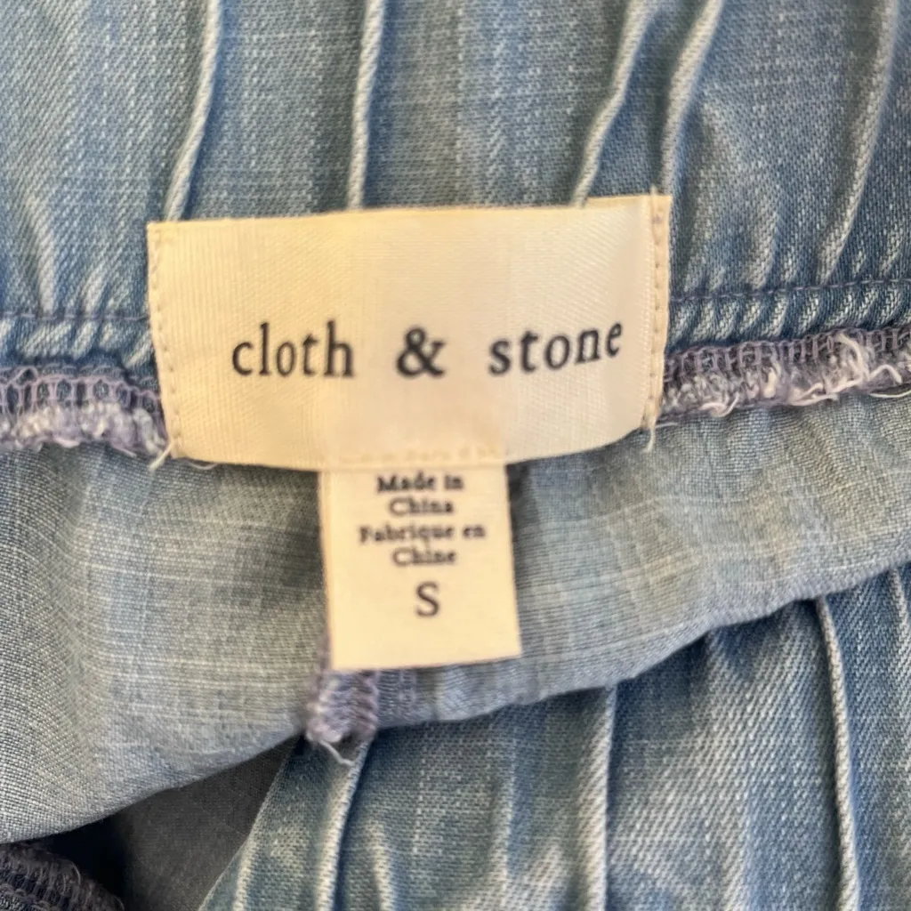 Anthropologie Cloth & Stone NEW Chambray Drawcord Wide - Image 5