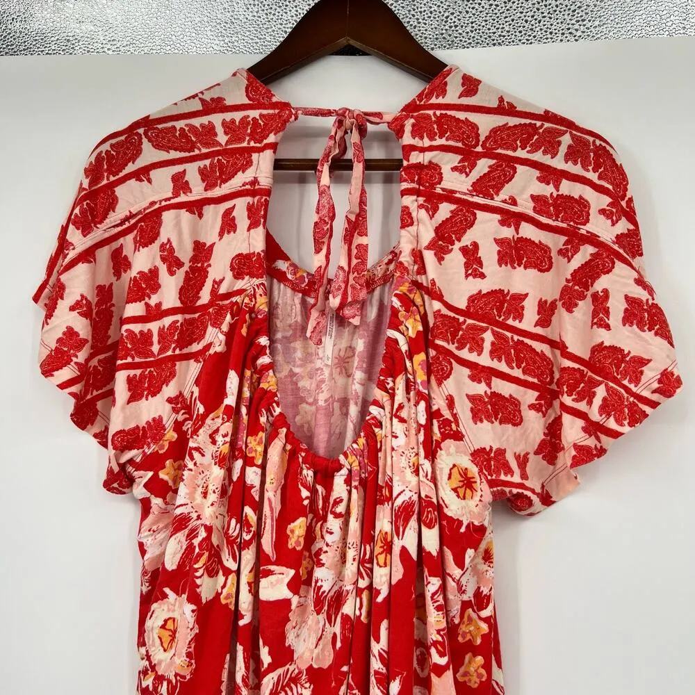 FREE PEOPLE top Baja Babe Relaxed Stylish strawberry combo OB966874 size large - Image 6