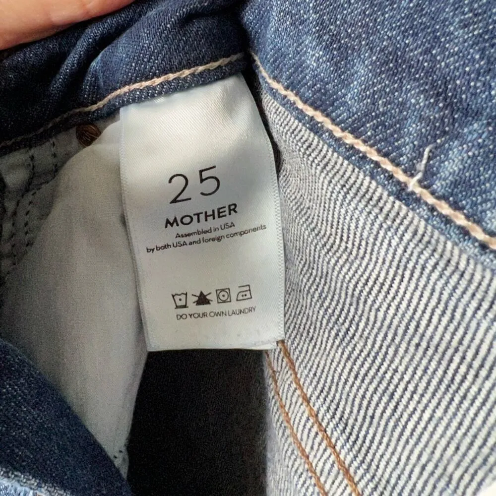 Mother Womens The Dazzler Ankle Fray Jeans in Painfully Obvious 25 Blue - Image 8