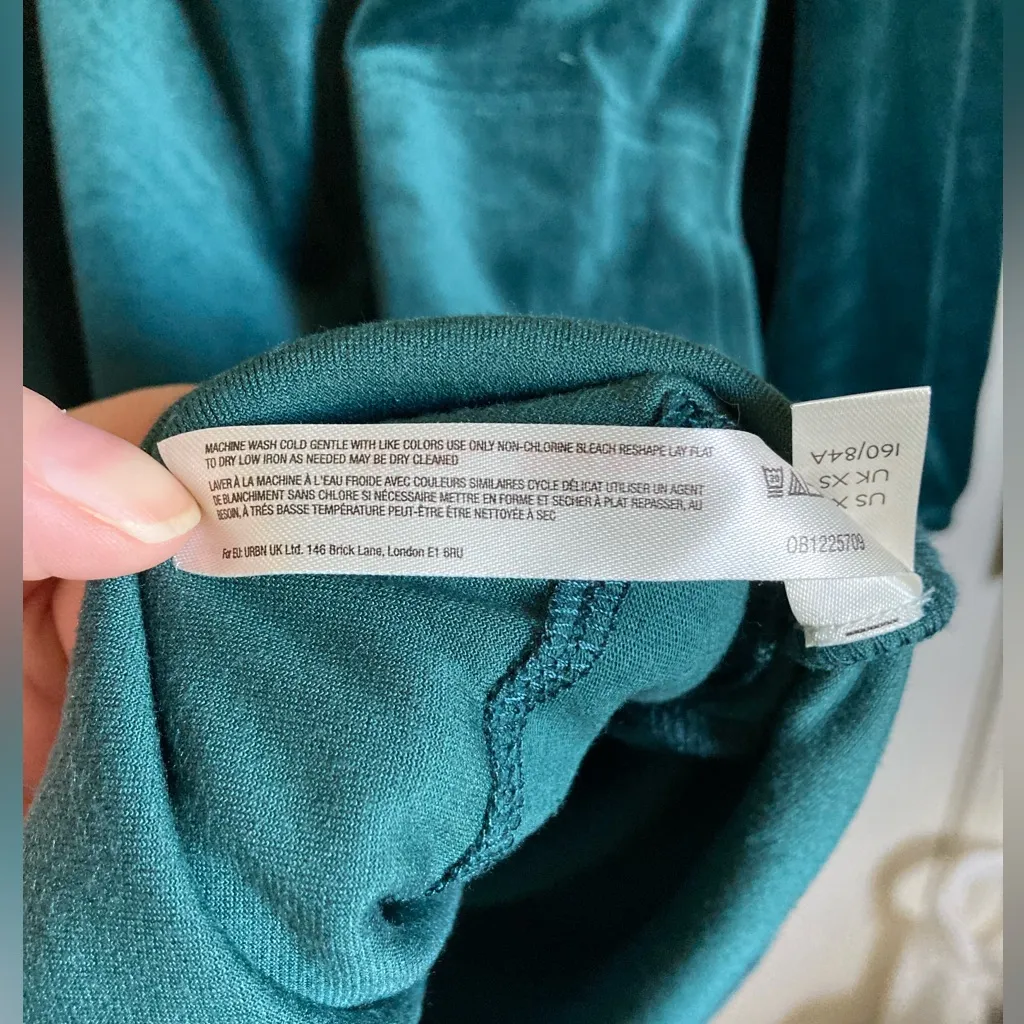 Anthropologie Saturday Sunday Forest Green Rosalind Velvet Tunic Dress #Br - Image 6