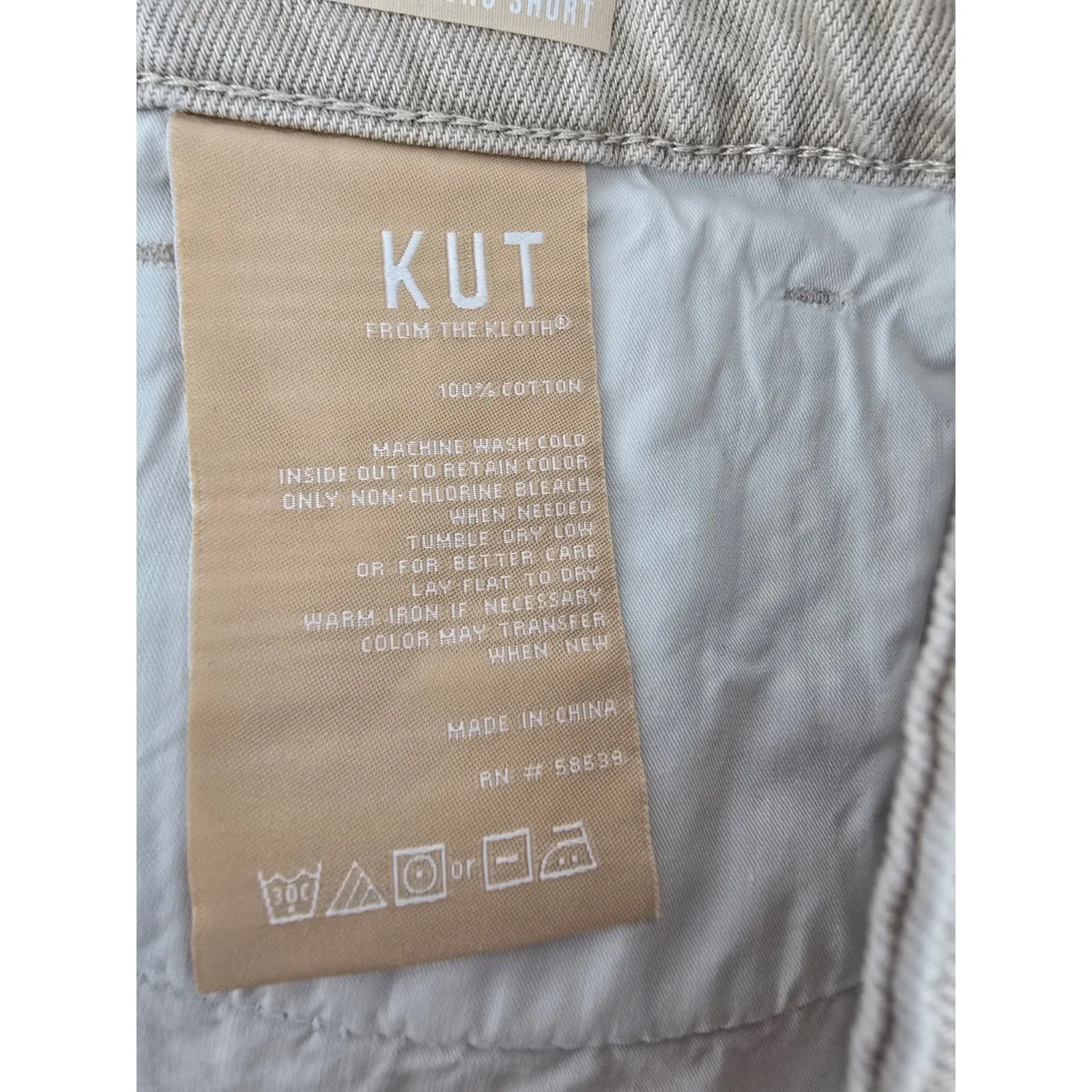 Kut From The Kloth High Rise Jane Frayed Cuffs‎ Shorts Size 14 Tan - Image 6