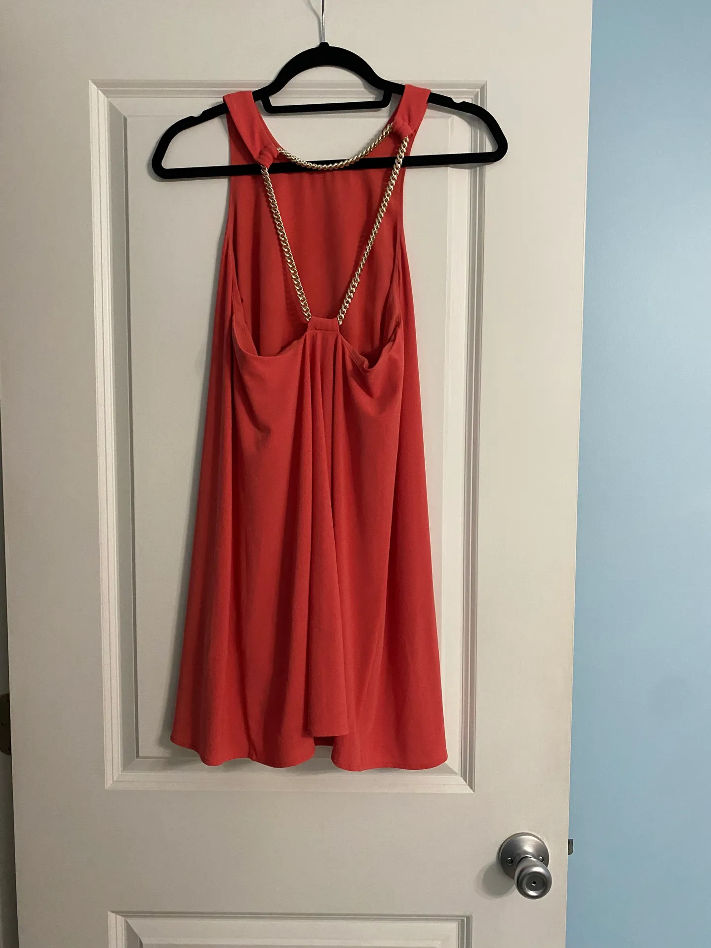 Pink Coral Chain Back Mini Dress - Image 5