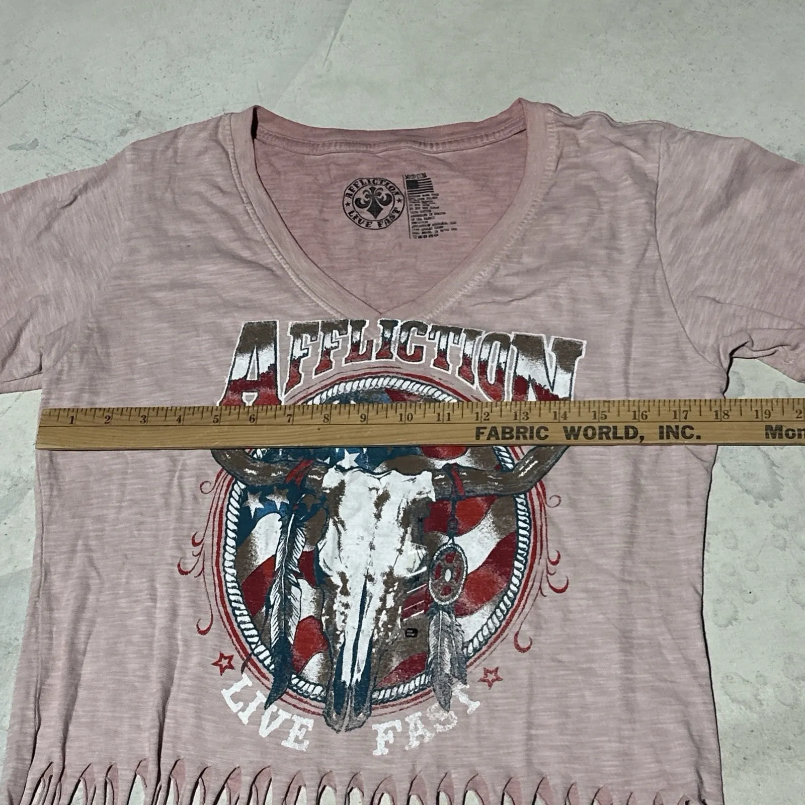 New Women's Affliction SS Desert Ride Pink Biker Tattoo Tee T-Shirt Top SZ M - Image 6