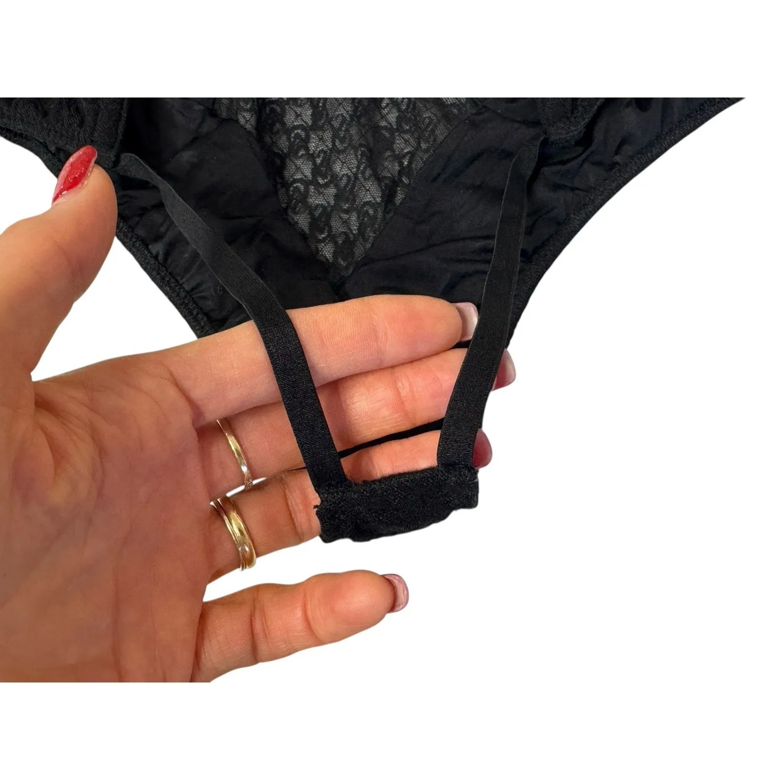 VICTORIA’S SECRET Very Sexy Iconic Monogram Black Push-up Backless Teddy Sz M - Image 10