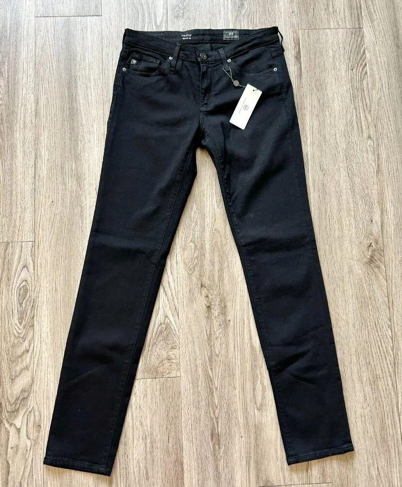 AG Adriano Goldschmied The Stilt Cigarette Leg Legging Ankle in Super Black NWT - Image 5