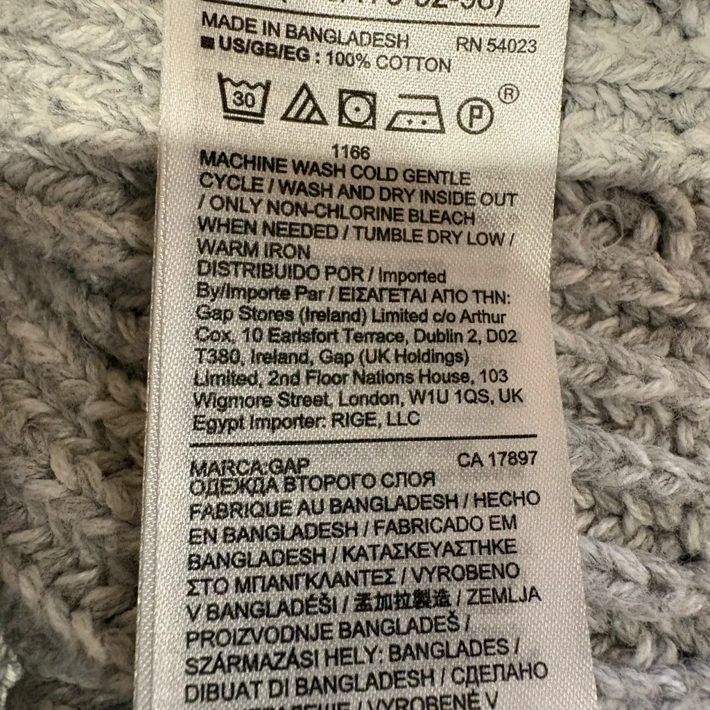 GAP Light Gray Ribbed Knit Crewneck pullover Sweater women’s M - Image 5