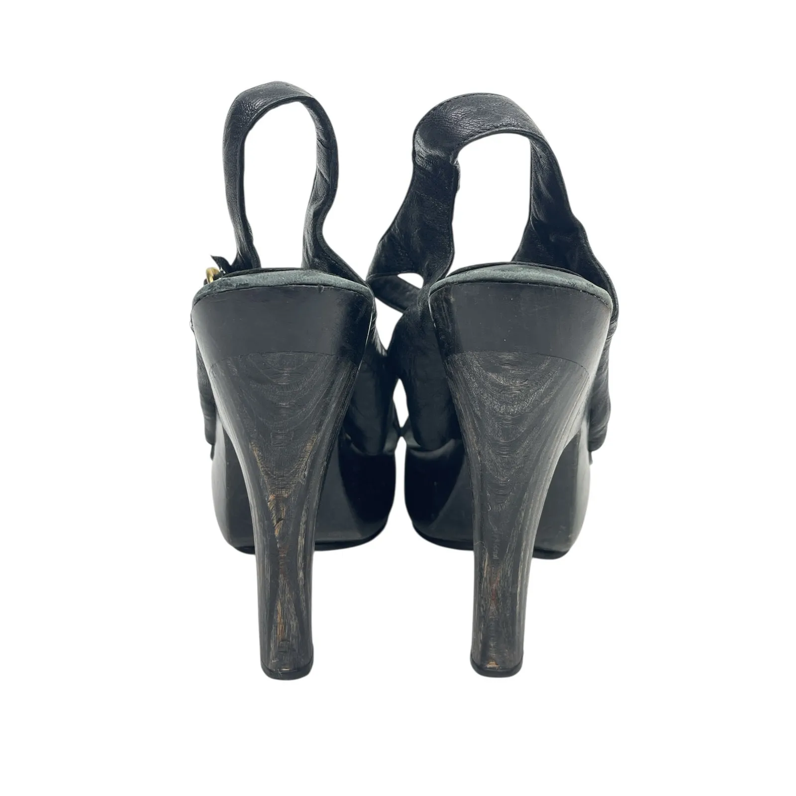 Calleen Cordero Women Black Open Toe Paltform Heels Ankle Strap Sandals Size 8.5 - Image 3