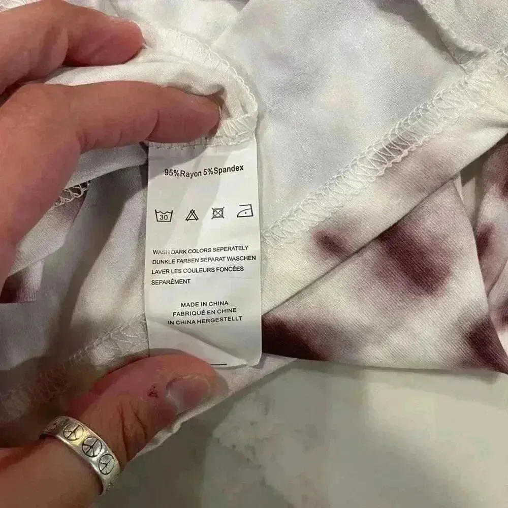 Hount NWT DeepVNeck MiniSkirt Sleeveless Beach CoverUp Brass Charm Womens Medium Pink - Image 7