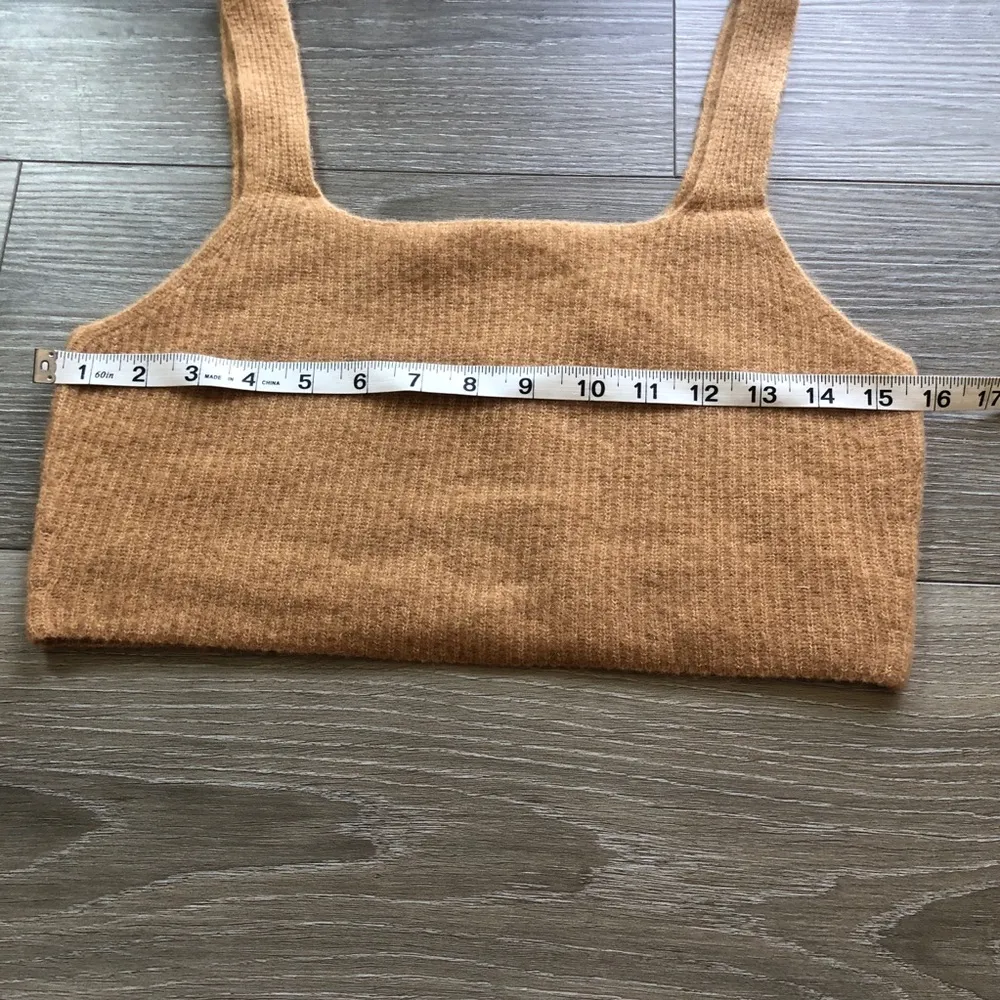 Everlane Camel Tan Wool Yak Hair Blend Ribbed Cozy Stretch Tank Size Large NWT - Image 5