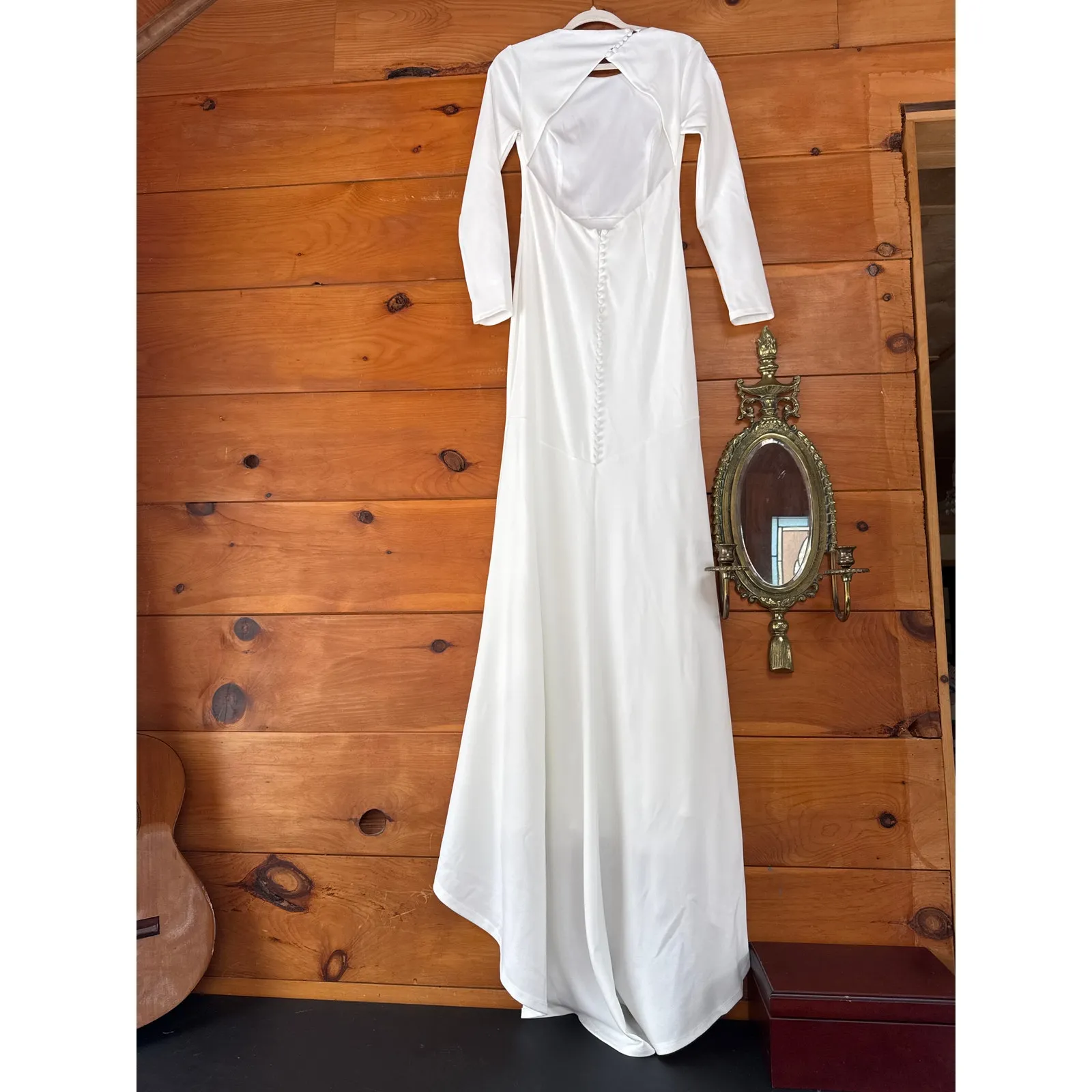 NWT Lulus Eloquent Endearment White Long Sleeve Backless Maxi Dress Bridal Sz XL - Image 7