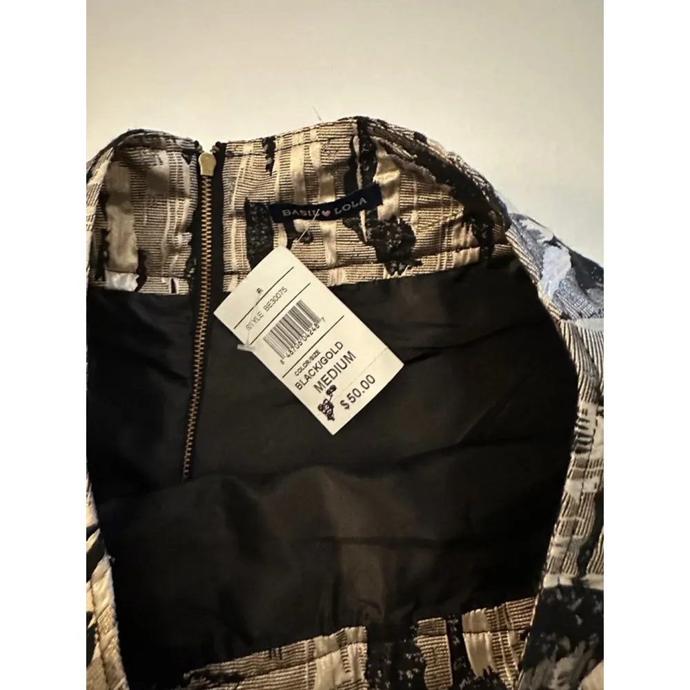 Women's Basic Lola Skirt Size M‎ Gold and Black Size M - Image 4