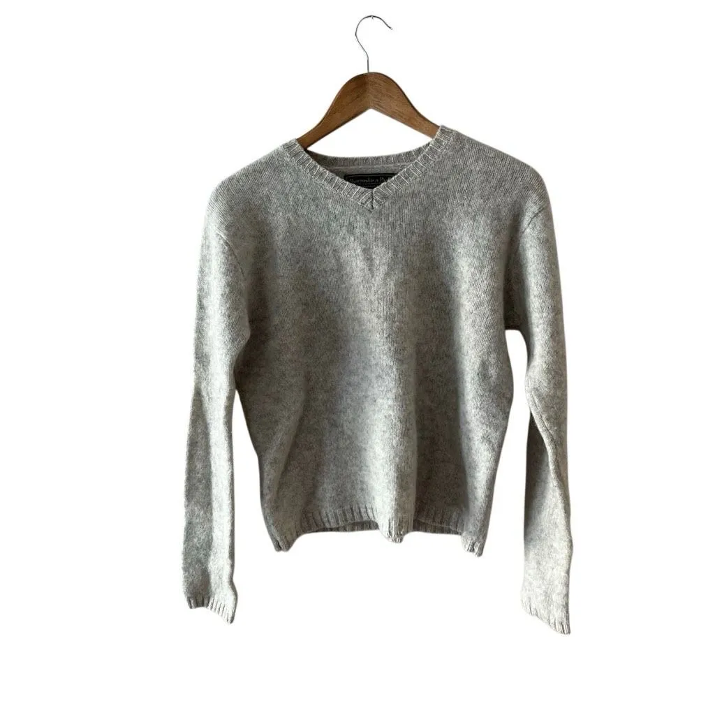 Abercrombie and Fitch 100% wool V neck grey sweater size medium Y2K Vintage - Image 5