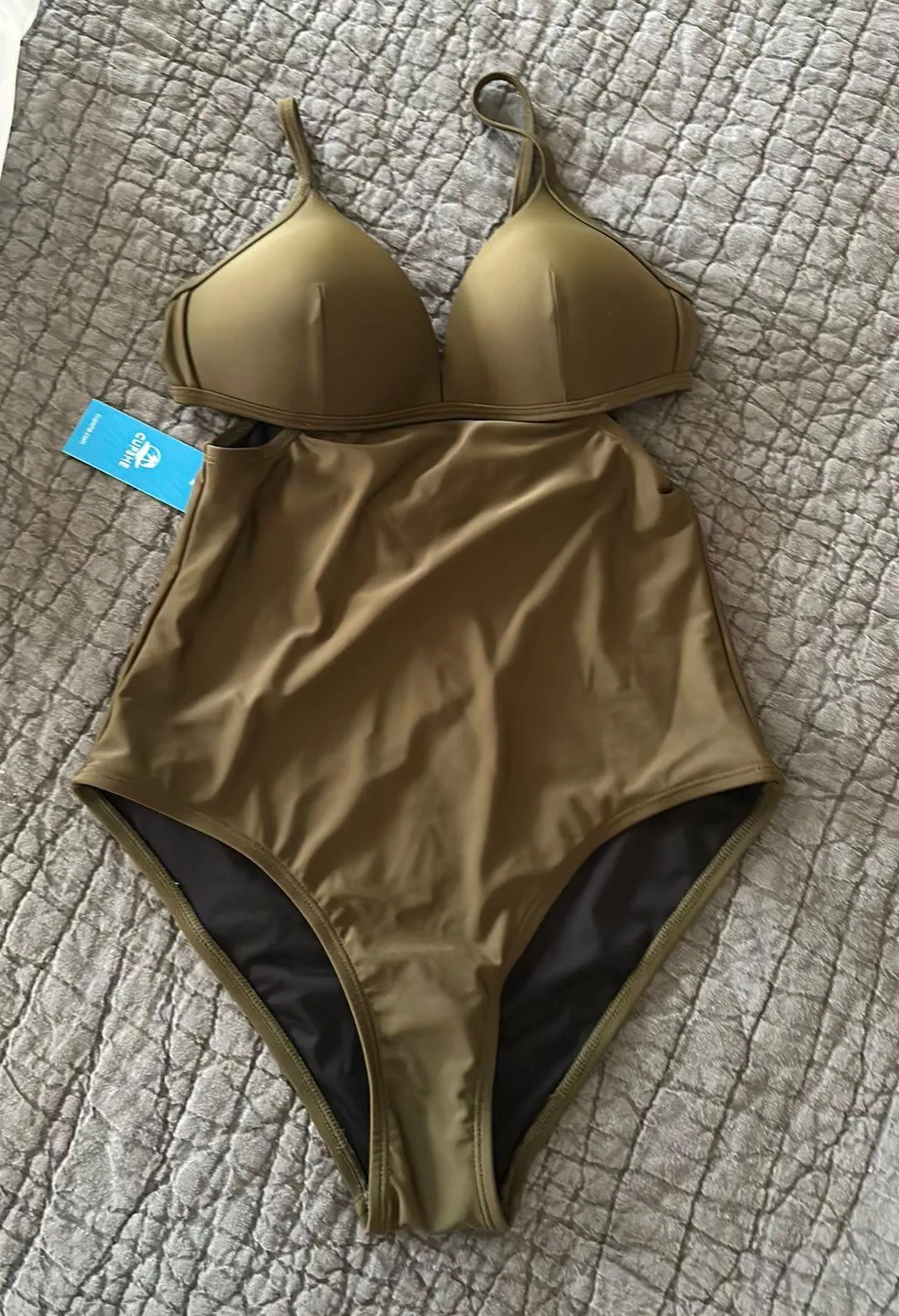 Olive Push Up One Piece Swimsuit - Image 4