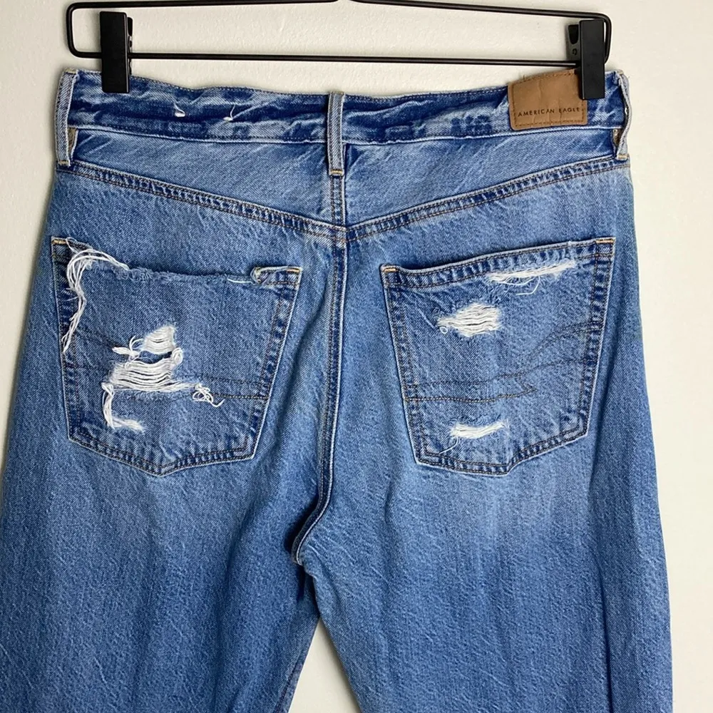 American Eagle 90s Boyfriend Straight Leg Denim Jeans Women's Size 2 Tall Blue - Image 7