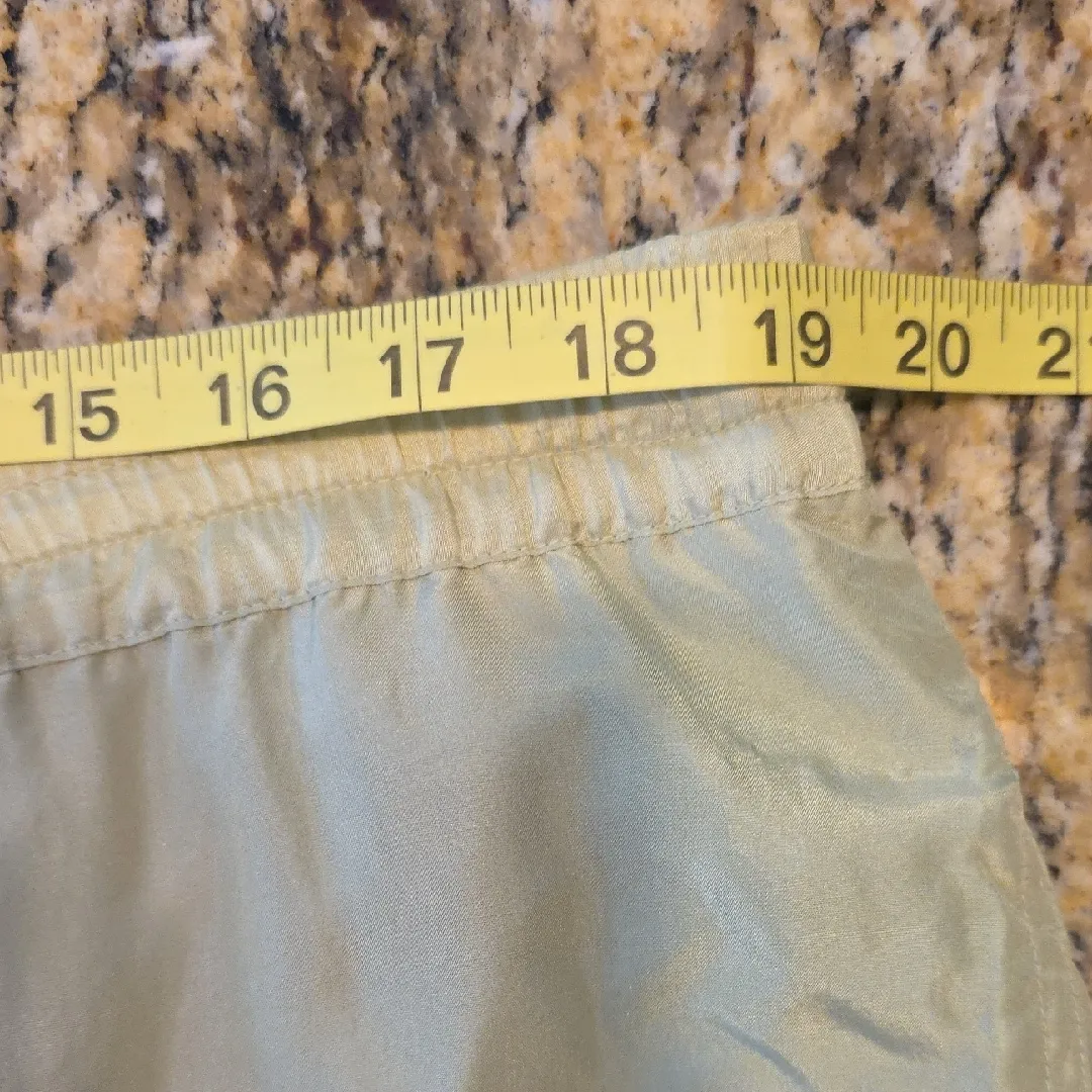 VTG Mureli 100% Silk Pants Lined Drawstring Pockets Ol8ve Green Womens Medium - Image 9