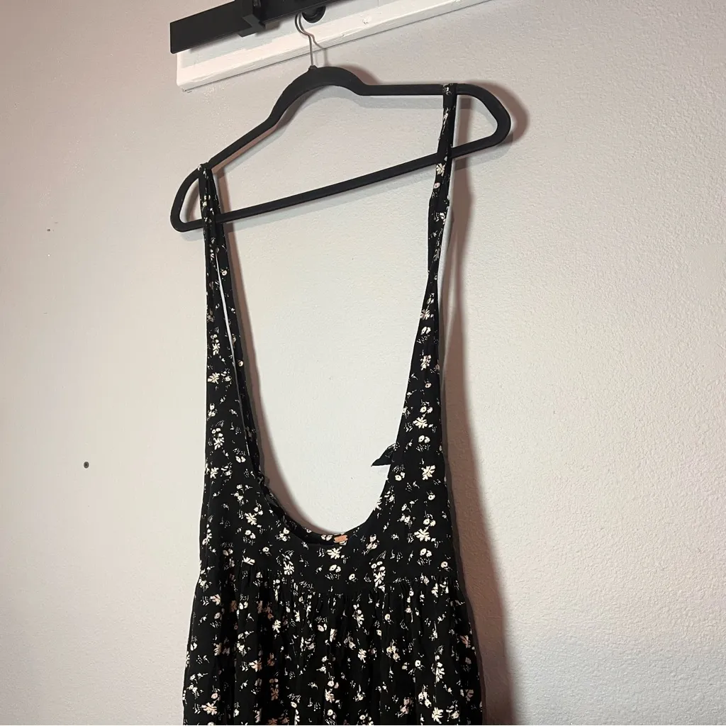 Free People Saturday Scooped Jumper Black White Dainty Floral Size Large - Image 4