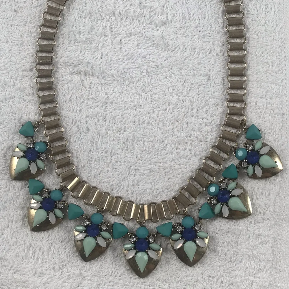 Bedazzle heart gem gold copper link necklace - Image 6