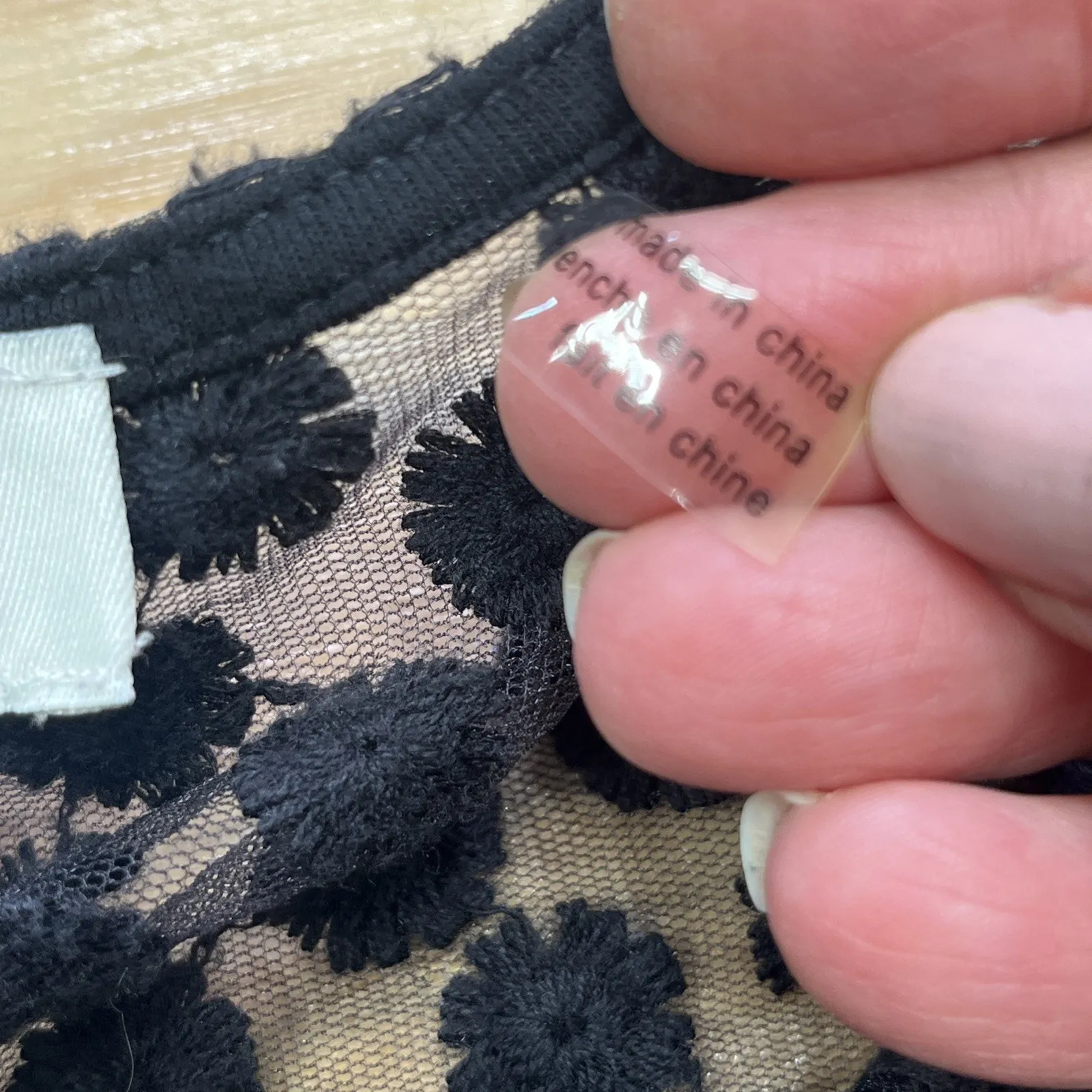 Simply Noelle Black Open Lace Crochet Bell Sleeves Size L/XL Whimsygoth Fairy - Image 4