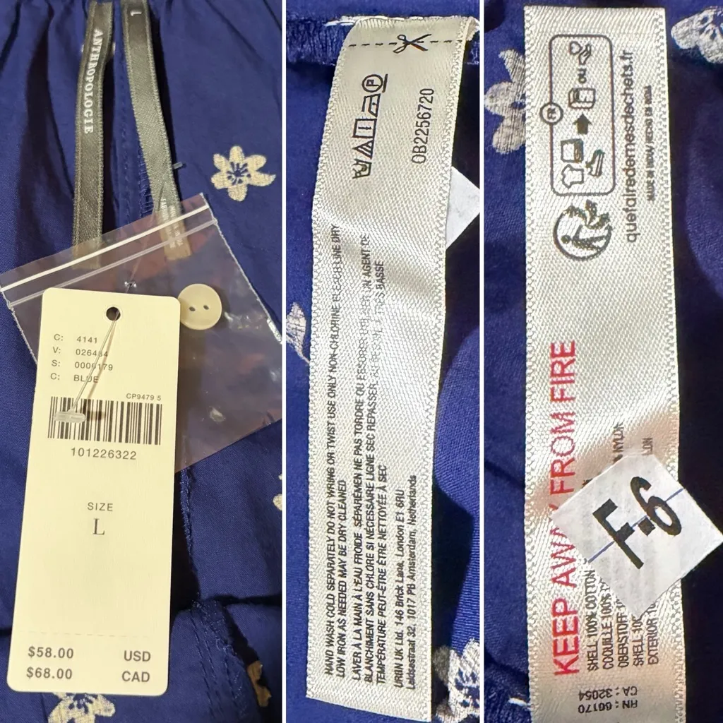 By Anthropologie Floral Lace-Hem Boxer Shorts L Loungewear NWT - Image 11