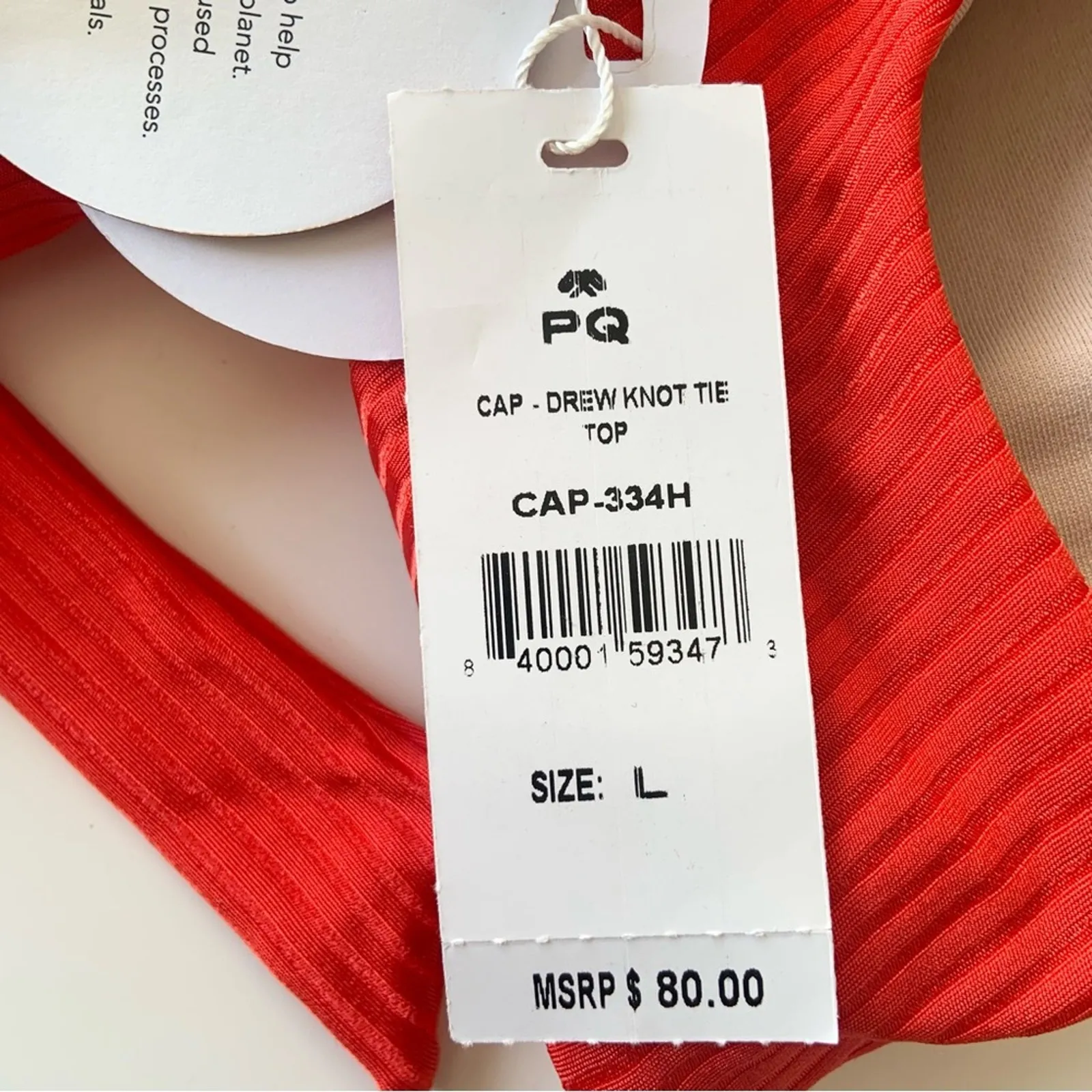 Pilyq PQ Swim Drew Knot Bikini Top Swimwear Size Large NEW Retail $80 TOP ONLY - Image 14