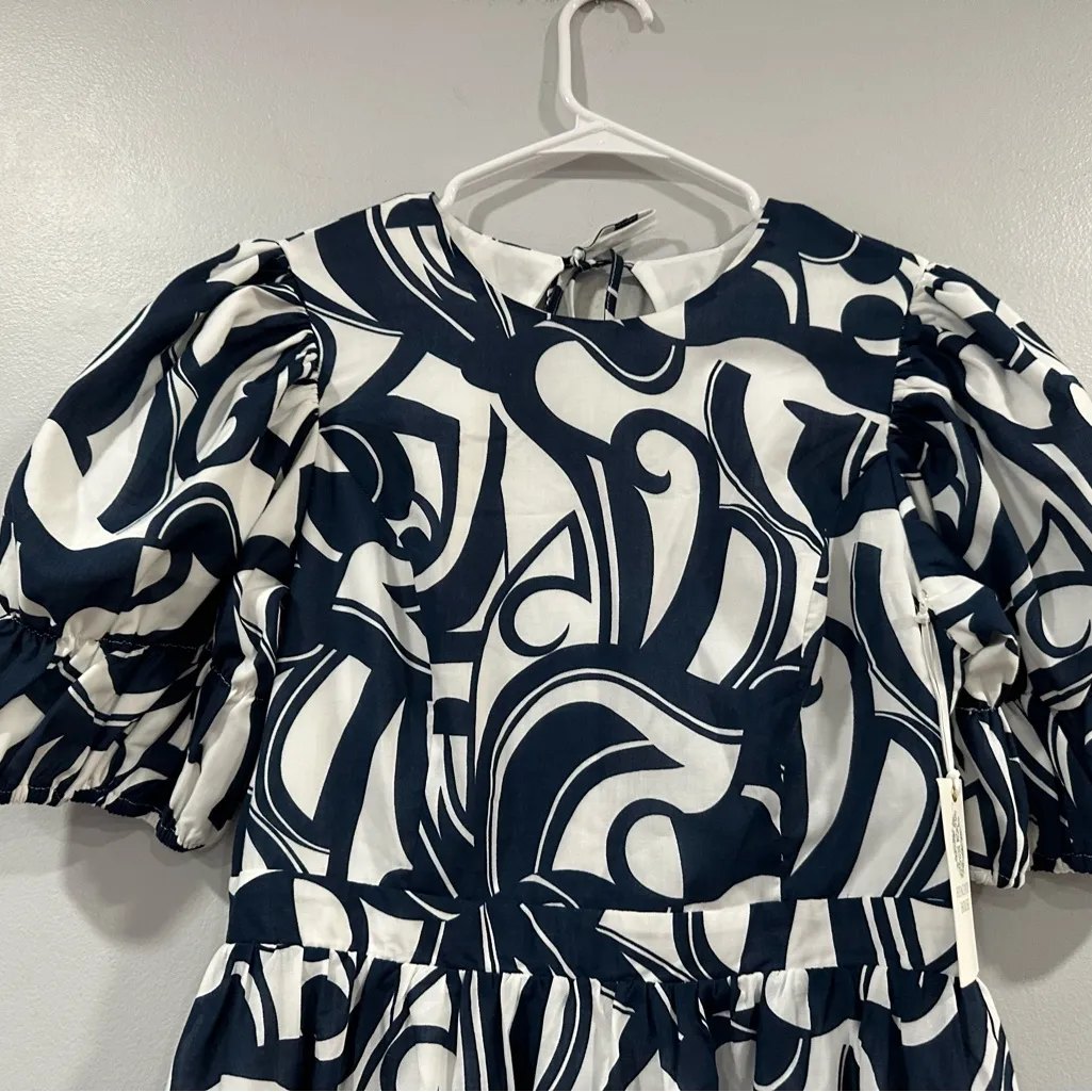 Hyacinth House Tuckernuck Navy White Wilhelmina Dress Large L NEW Blue - Image 3