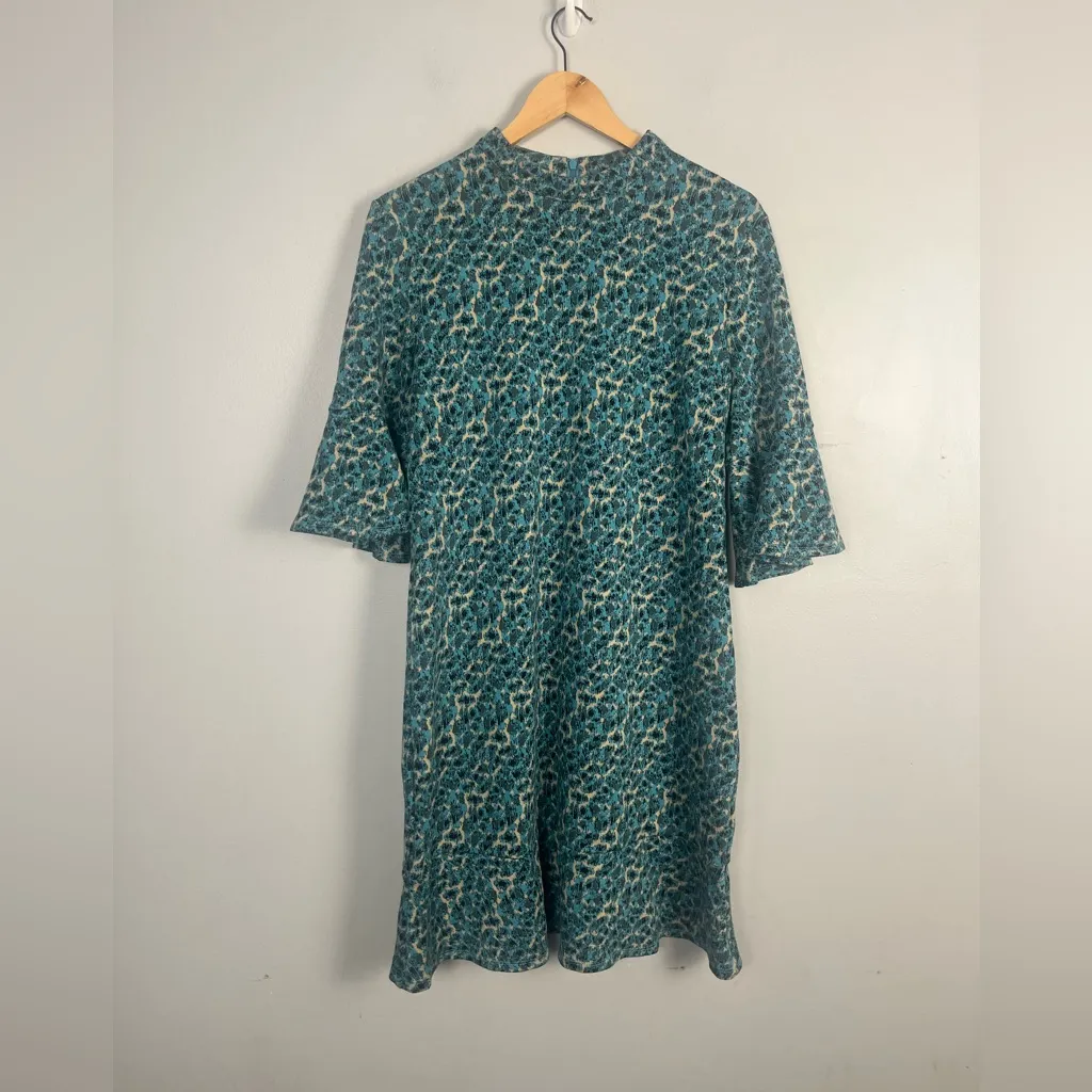 New Tyler Boe Mindy Jacquard Dress in turquoise blue crème size medium - Image 3