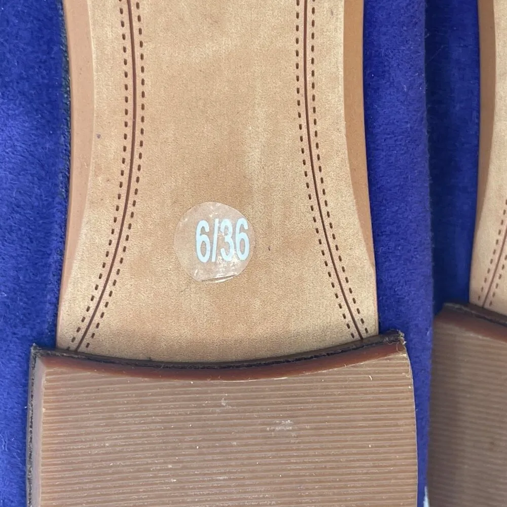 DKNY New York Suede Ballet Flat Loafer Tassel Purple Green SZ 6 - Image 9