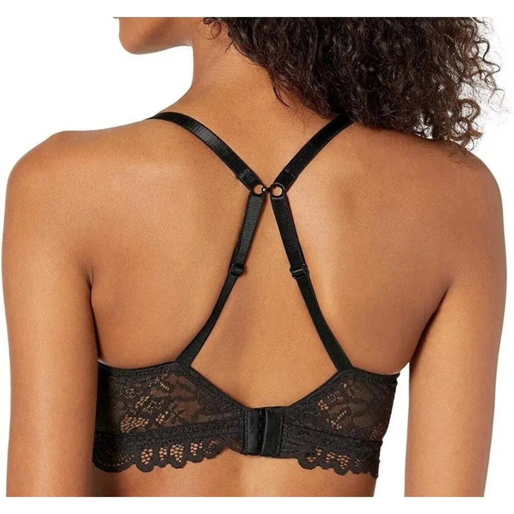 NWT Bali 257426 Womens Lace Desire All Over Lace Wirefree Bra Black Medium - Image 3