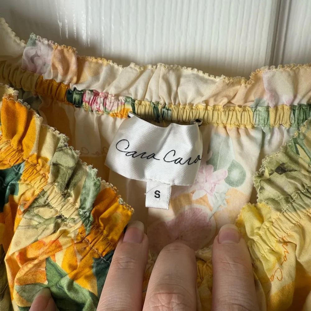 Cara Cara Sally Banana Cotton Poplin Mini Dress S Yellow - Image 9