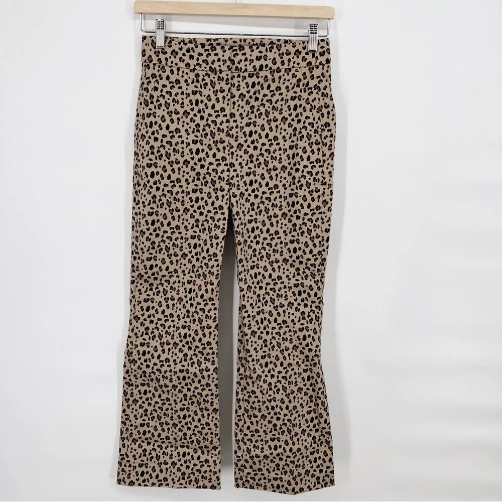 J.Crew Re-Imagined Leopard Print Chino Crop‎ Flare Pants Sz 00 NWT - Image 2