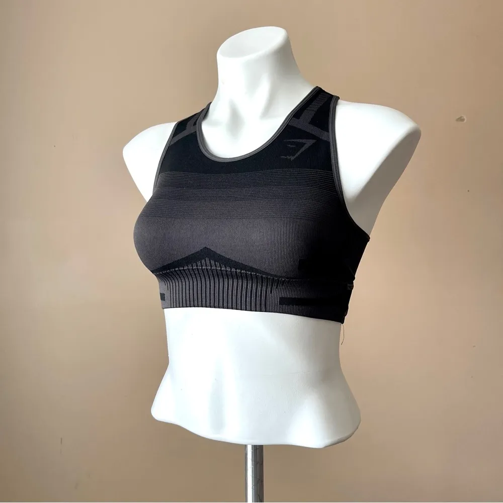GYMSHARK | Black Layered Racerback Sports Bra Sz XS - Image 3