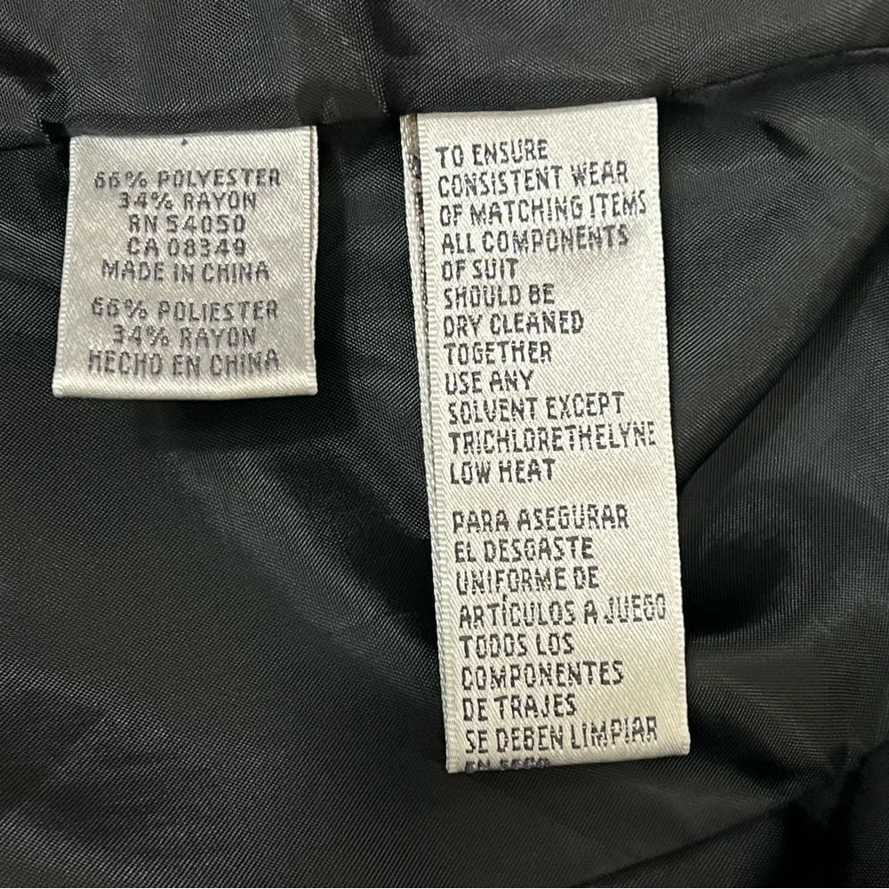 JONES NEW YORK SUIT Woman Black Gray Striped Blazer Jacket Size 14 - Image 9