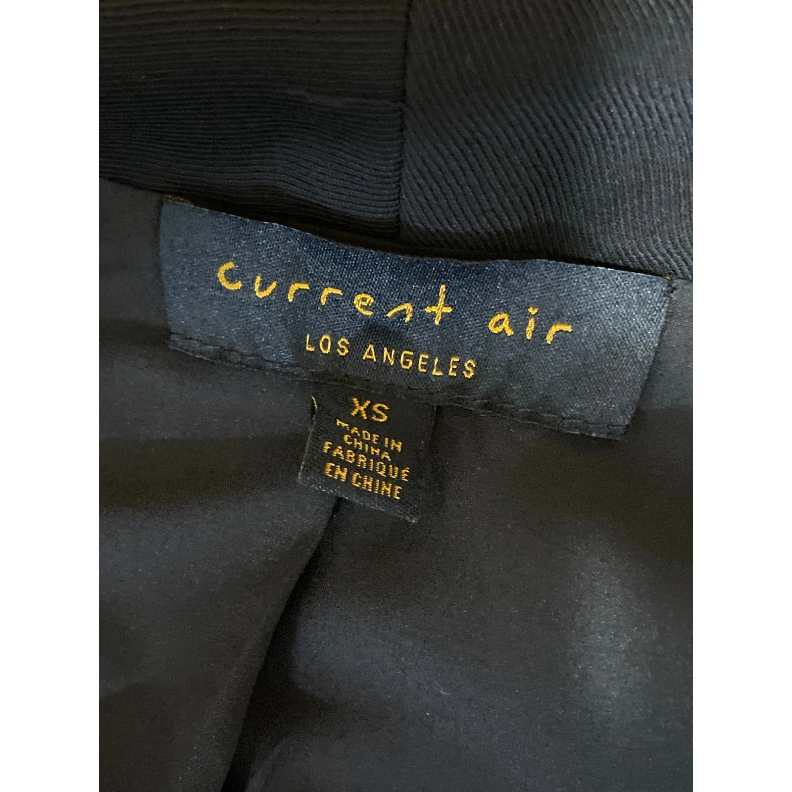 Current Air Womens Black Collared One Button Long Sleeve Blazer Coat Jacket XS - Image 3