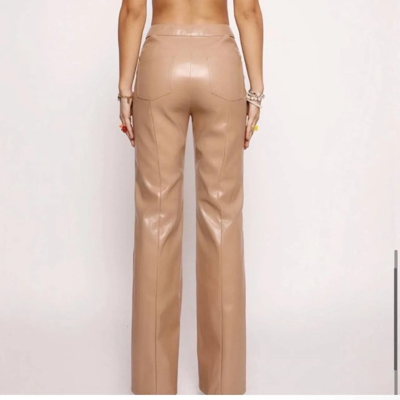 Faux Leather Cutout Palmer Pants and Meshki Top Bundle - Image 2